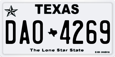 TX license plate DAO4269