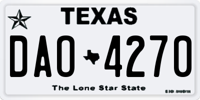 TX license plate DAO4270