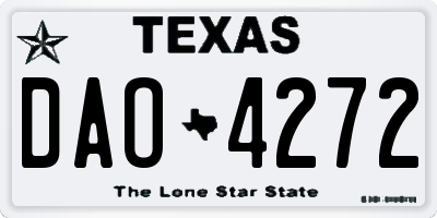 TX license plate DAO4272