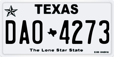 TX license plate DAO4273