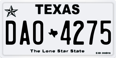 TX license plate DAO4275