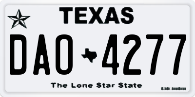 TX license plate DAO4277