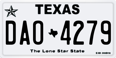 TX license plate DAO4279