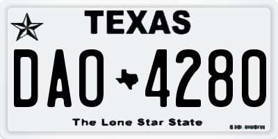 TX license plate DAO4280