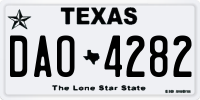 TX license plate DAO4282