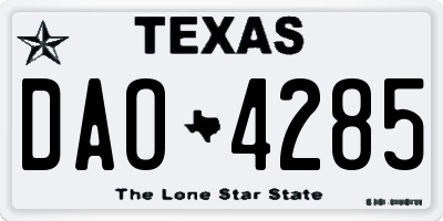 TX license plate DAO4285