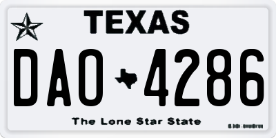 TX license plate DAO4286