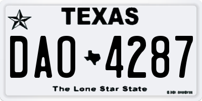 TX license plate DAO4287