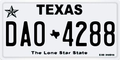 TX license plate DAO4288