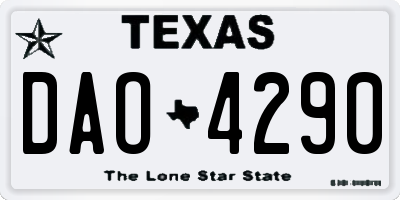 TX license plate DAO4290