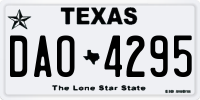 TX license plate DAO4295