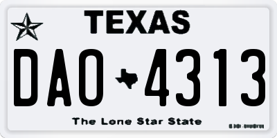 TX license plate DAO4313