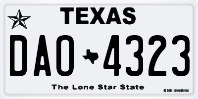 TX license plate DAO4323