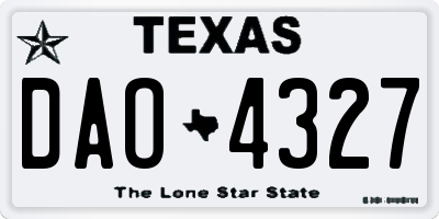 TX license plate DAO4327