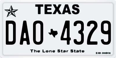 TX license plate DAO4329