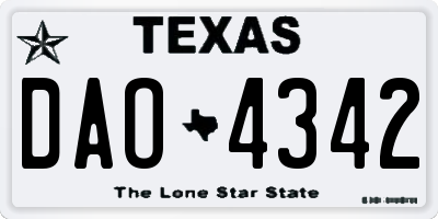 TX license plate DAO4342