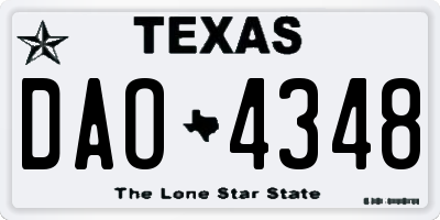 TX license plate DAO4348
