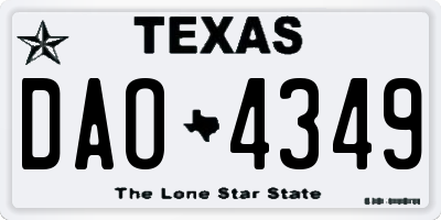 TX license plate DAO4349