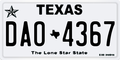 TX license plate DAO4367