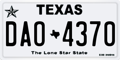 TX license plate DAO4370