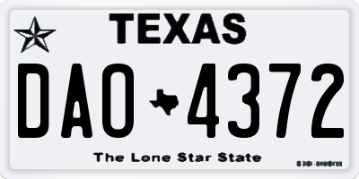 TX license plate DAO4372