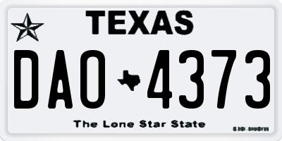 TX license plate DAO4373