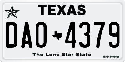 TX license plate DAO4379