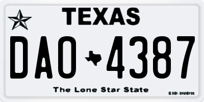 TX license plate DAO4387