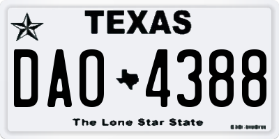 TX license plate DAO4388