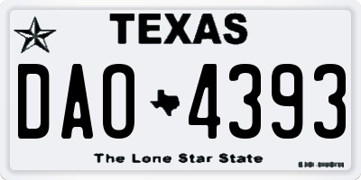 TX license plate DAO4393