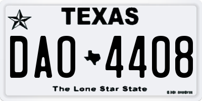 TX license plate DAO4408