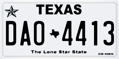 TX license plate DAO4413