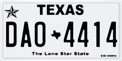 TX license plate DAO4414