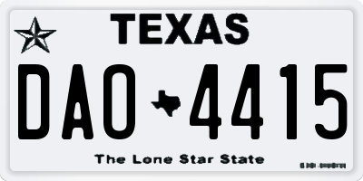 TX license plate DAO4415