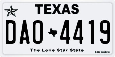 TX license plate DAO4419