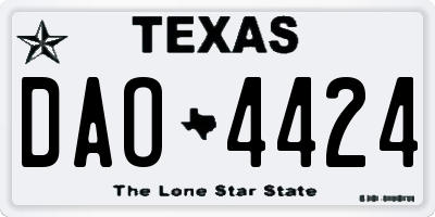 TX license plate DAO4424