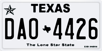 TX license plate DAO4426