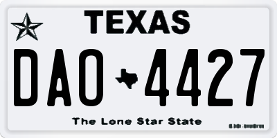 TX license plate DAO4427