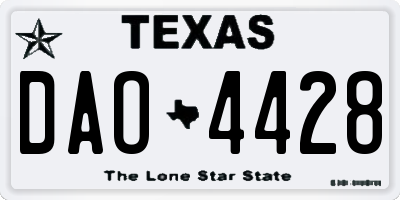 TX license plate DAO4428