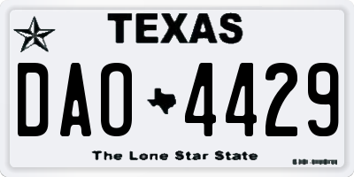 TX license plate DAO4429