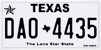 TX license plate DAO4435