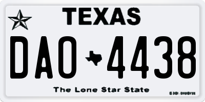TX license plate DAO4438