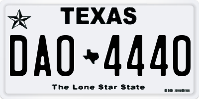 TX license plate DAO4440