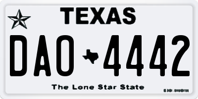 TX license plate DAO4442