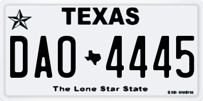 TX license plate DAO4445