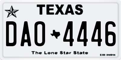 TX license plate DAO4446