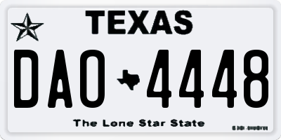 TX license plate DAO4448
