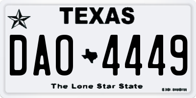 TX license plate DAO4449