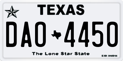 TX license plate DAO4450
