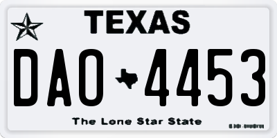 TX license plate DAO4453